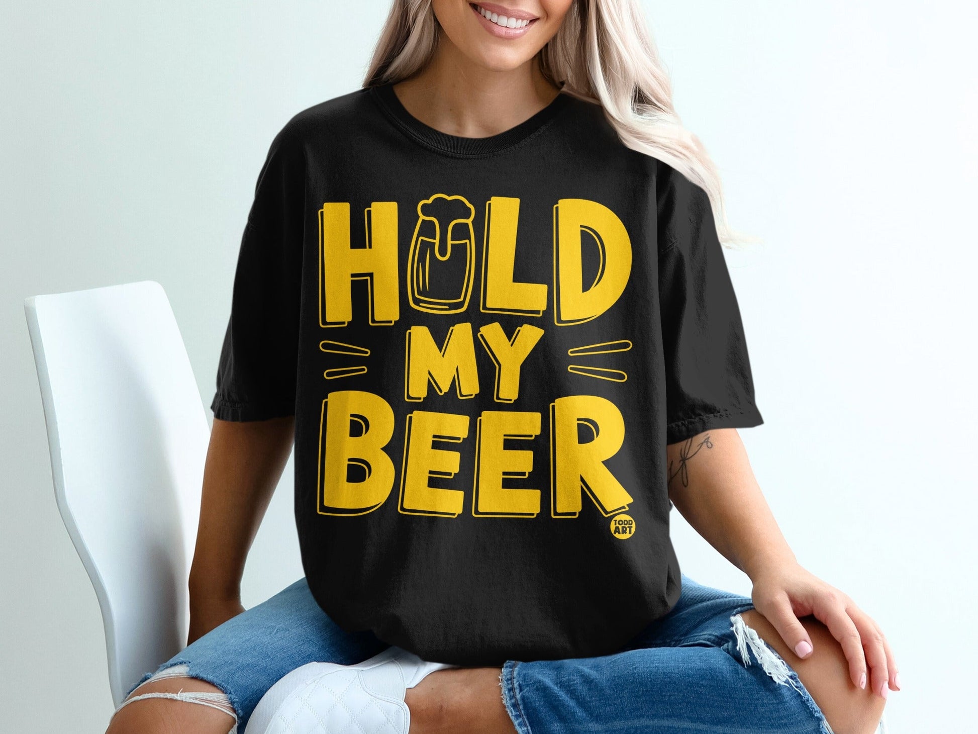 Funny Hold My Beer Graphic T-Shirt for Casual Wear