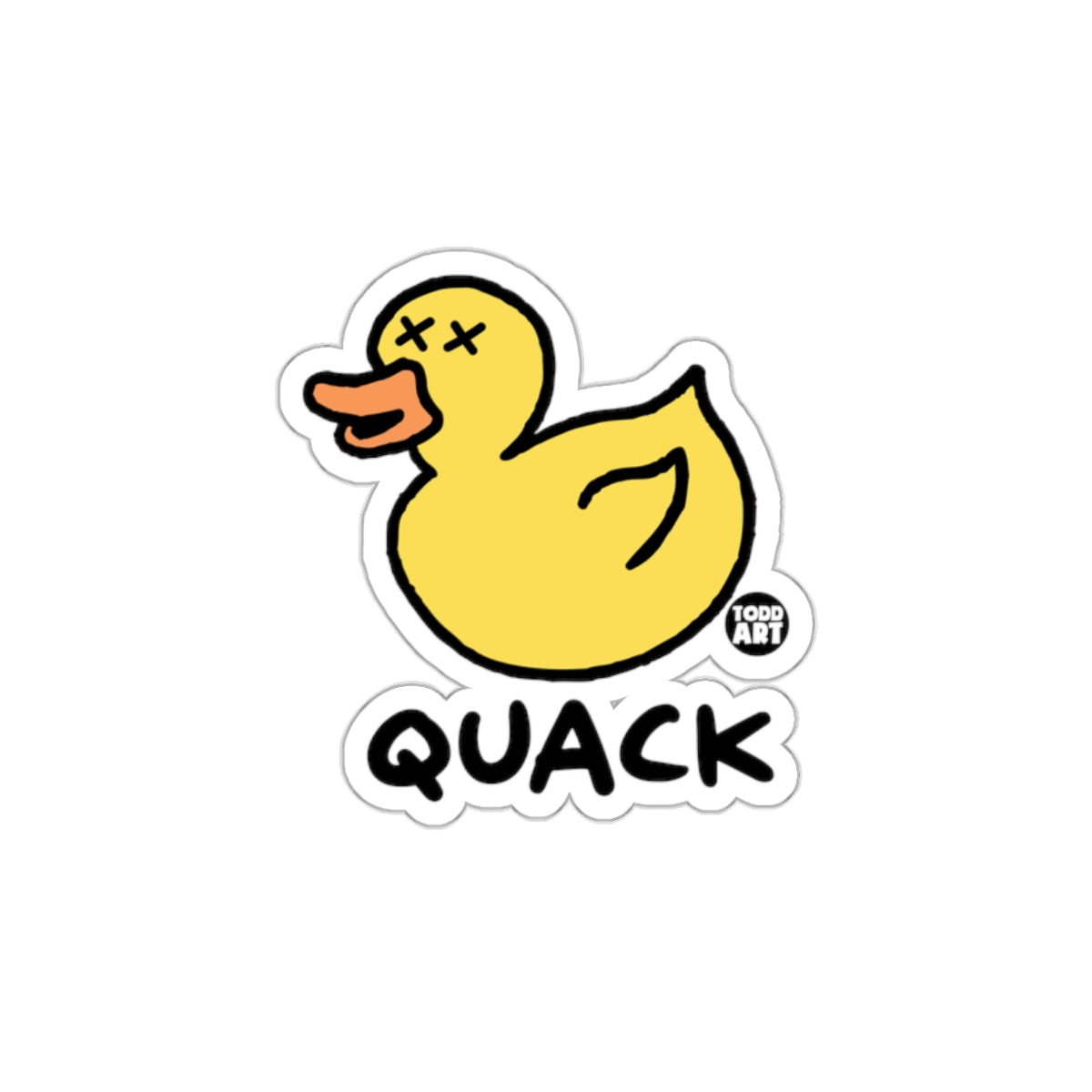 QUACK Duck with Crossed Eyes Todd Art Design sticker