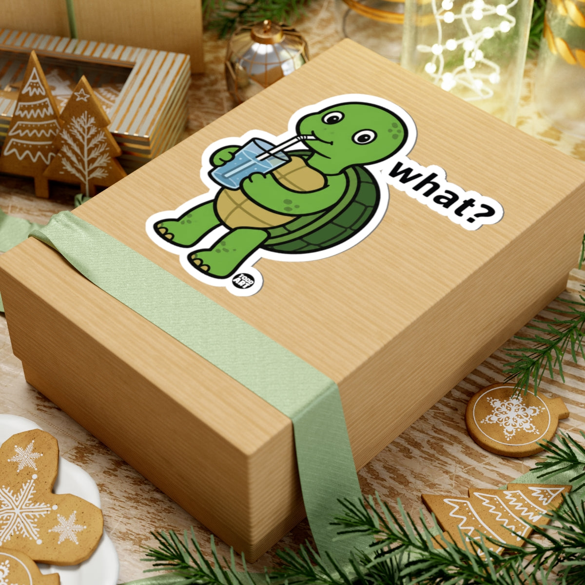 Turtle Drinking WaterTodd Art Sticker
