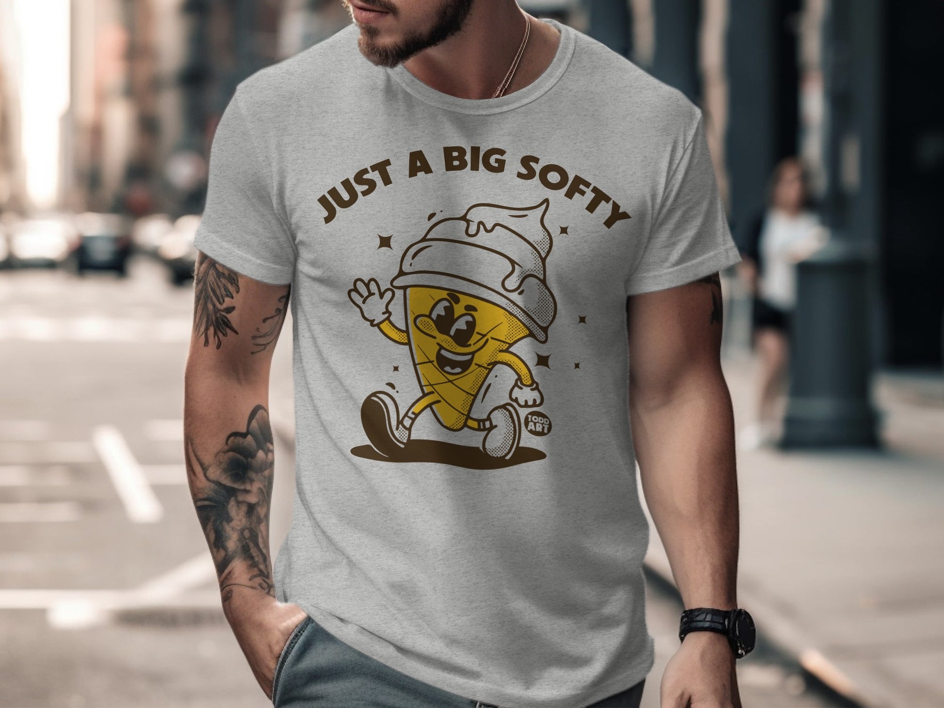 Just A Big Softy Funny Ice Cream Graphic T-Shirt Product