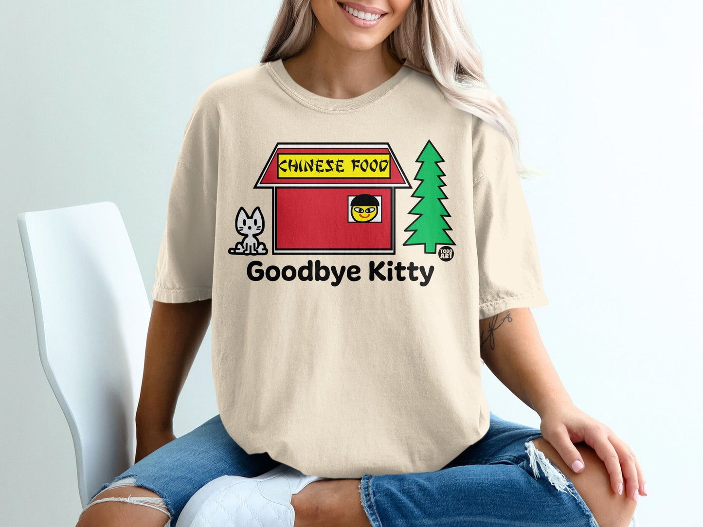 Goodbye Kitty Chinese Food Graphic Tee Shirt
