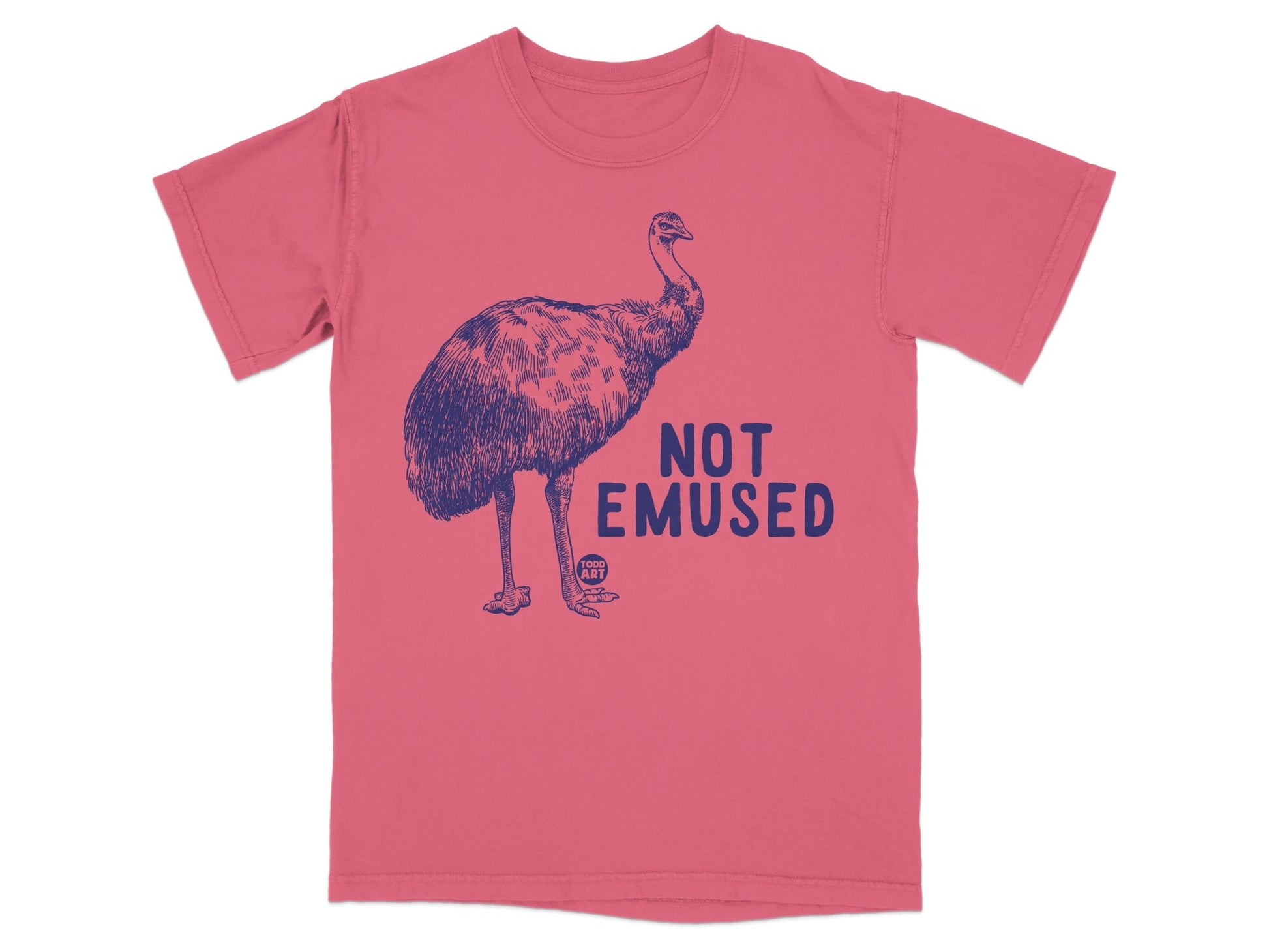 Not Emused Ostrich Graphic Tee Fun Animal Shirt