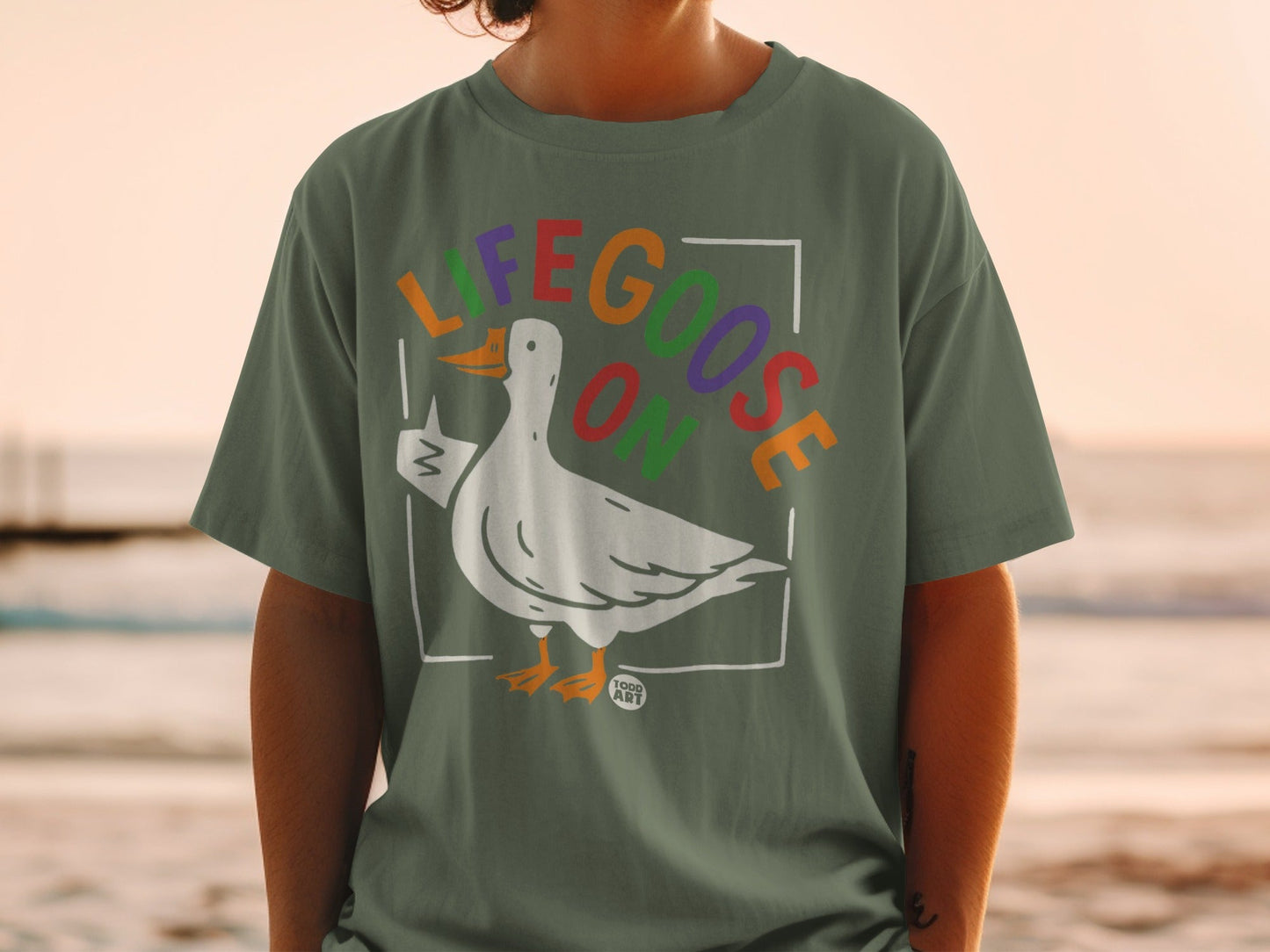 Life Goose On Typography Goose Graphic T-Shirt