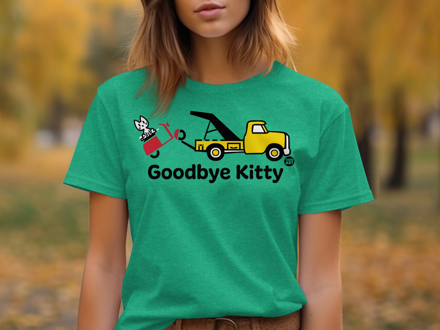 Goodbye Kitty Tow Truck Design Shirt