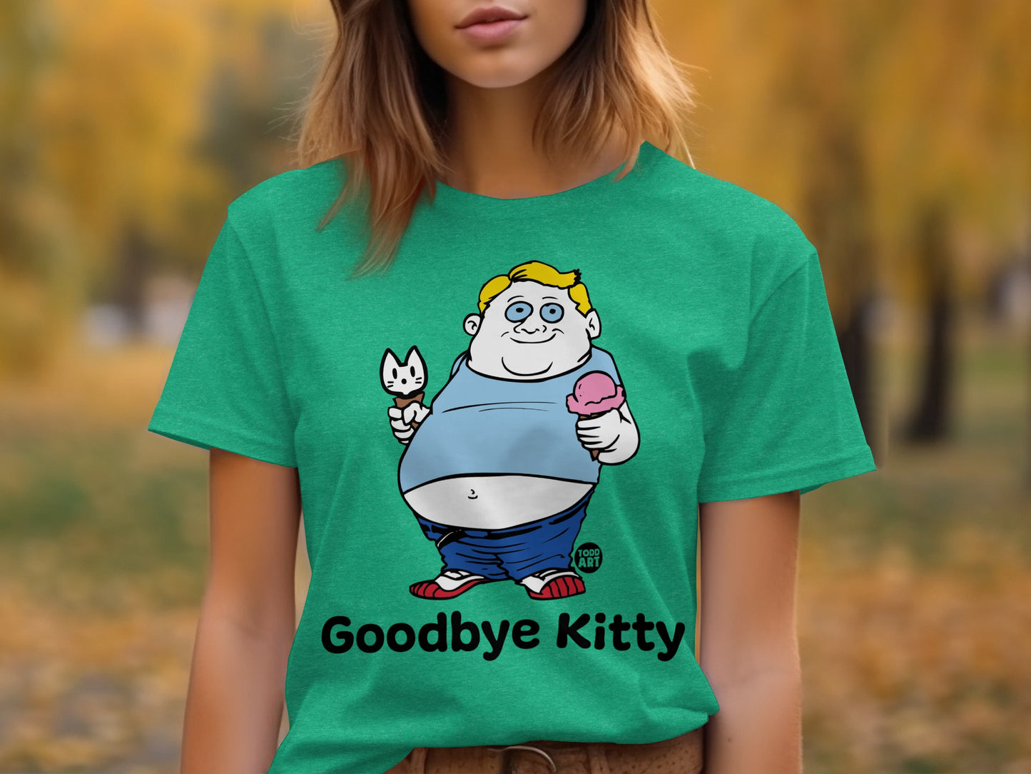 Goodbye Kitty Funny Graphic T-shirt for Adults