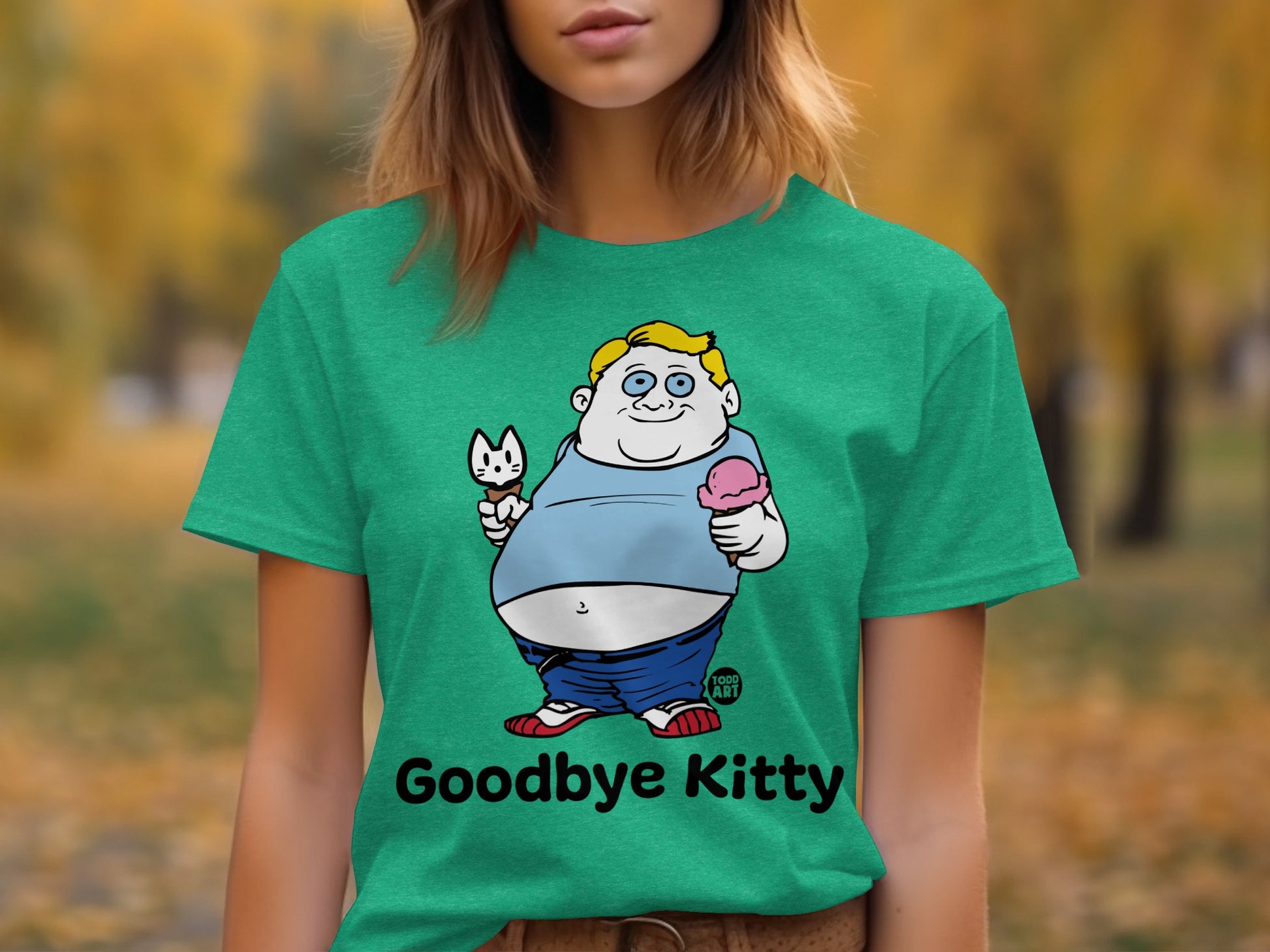 Goodbye Kitty Funny Graphic T-shirt for Adults