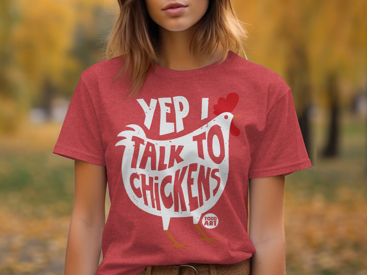 Yep I Talk To Chickens Graphic Tee Shirt