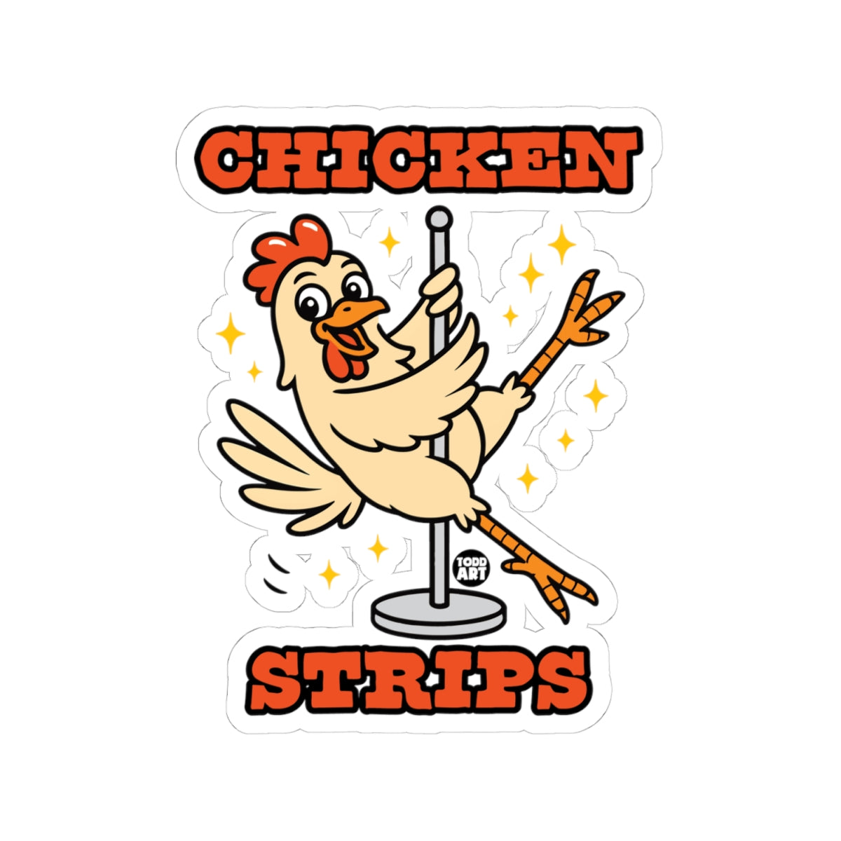 Dancing ChickenTodd Art Sticker