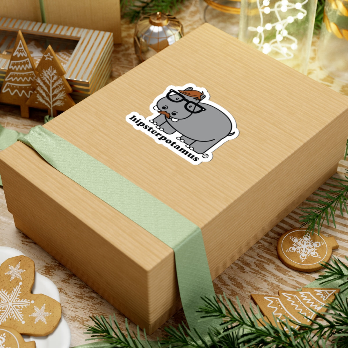 Hipsterpotamus Todd Art Sticker
