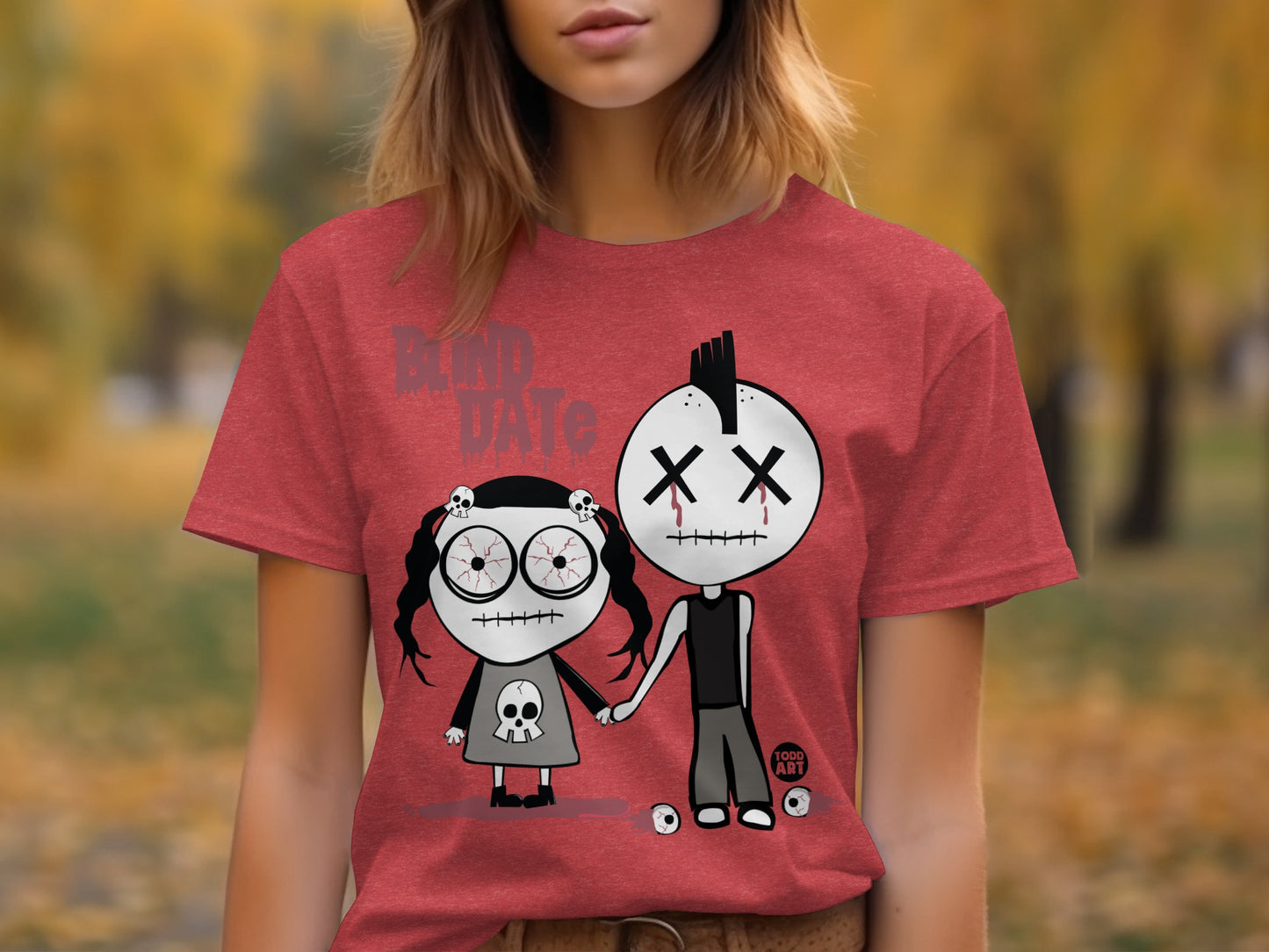 Blind Date Cartoon Characters Graphic T-Shirt