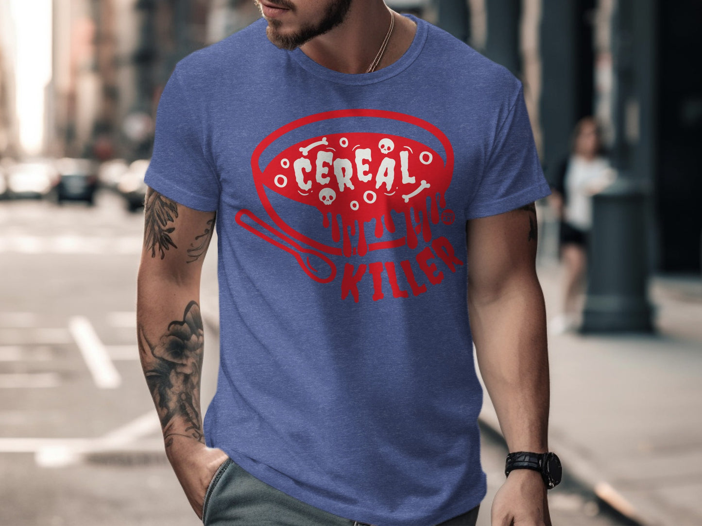 Cereal Killer Funny Blue Graphic Tee Urban Outfit