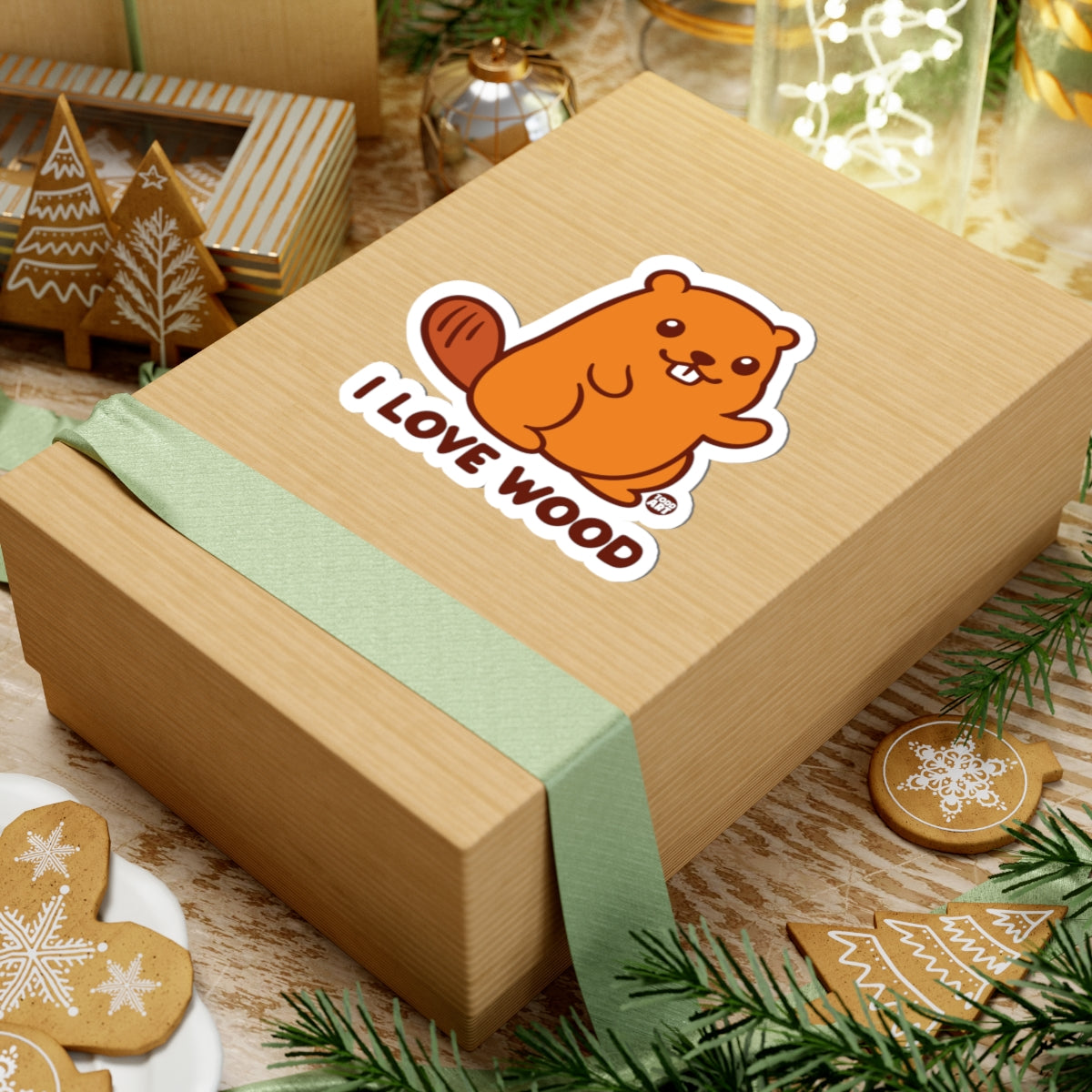Happy BeaverTodd Art Sticker