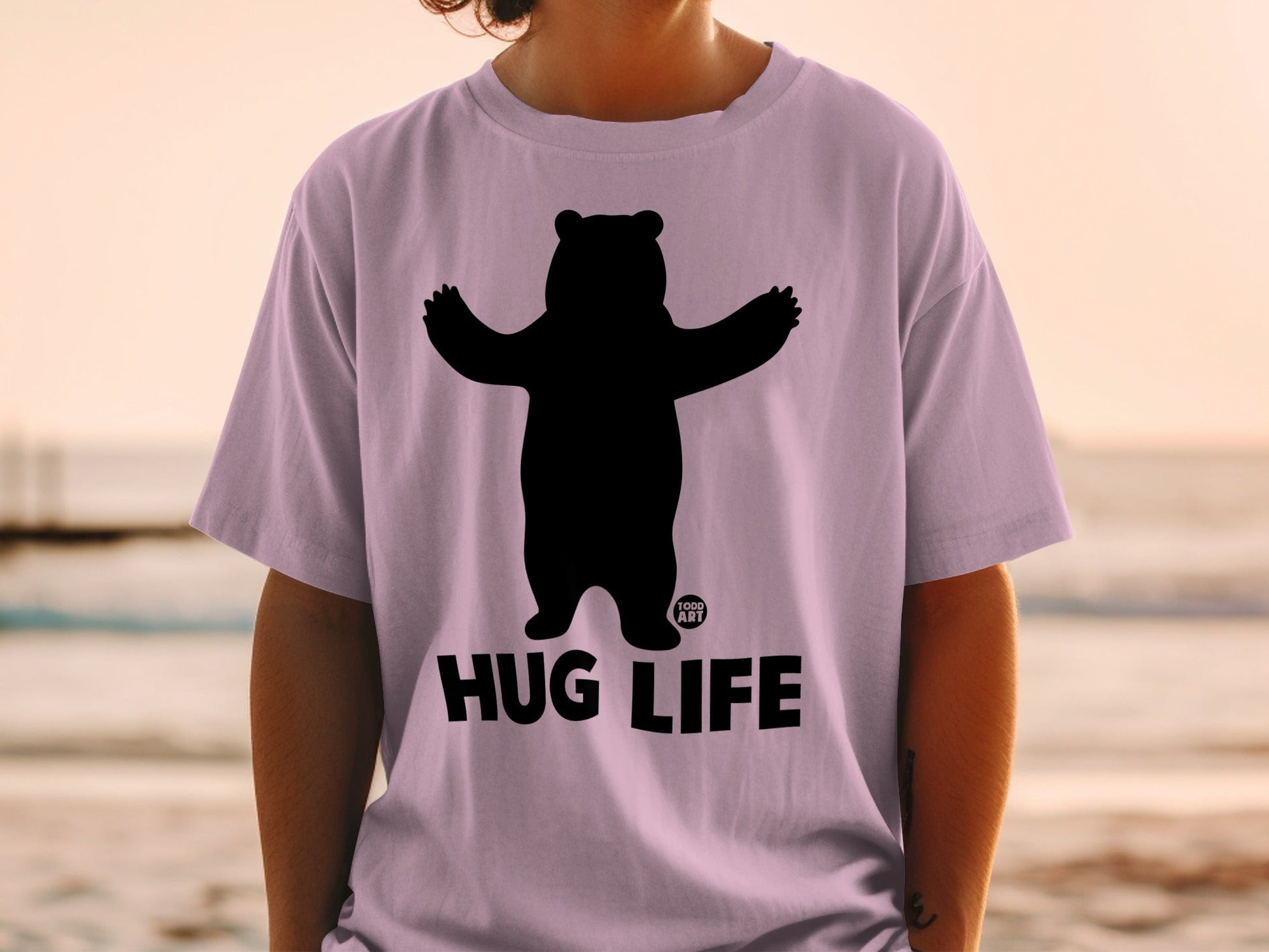 Hug Life Bear Graphic Casual Tee Shirt Product