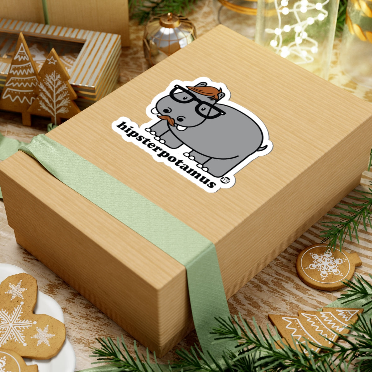 Hipsterpotamus Todd Art Sticker