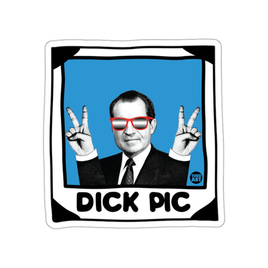 Political Humor Dick Pic Art Sticker With Glasses