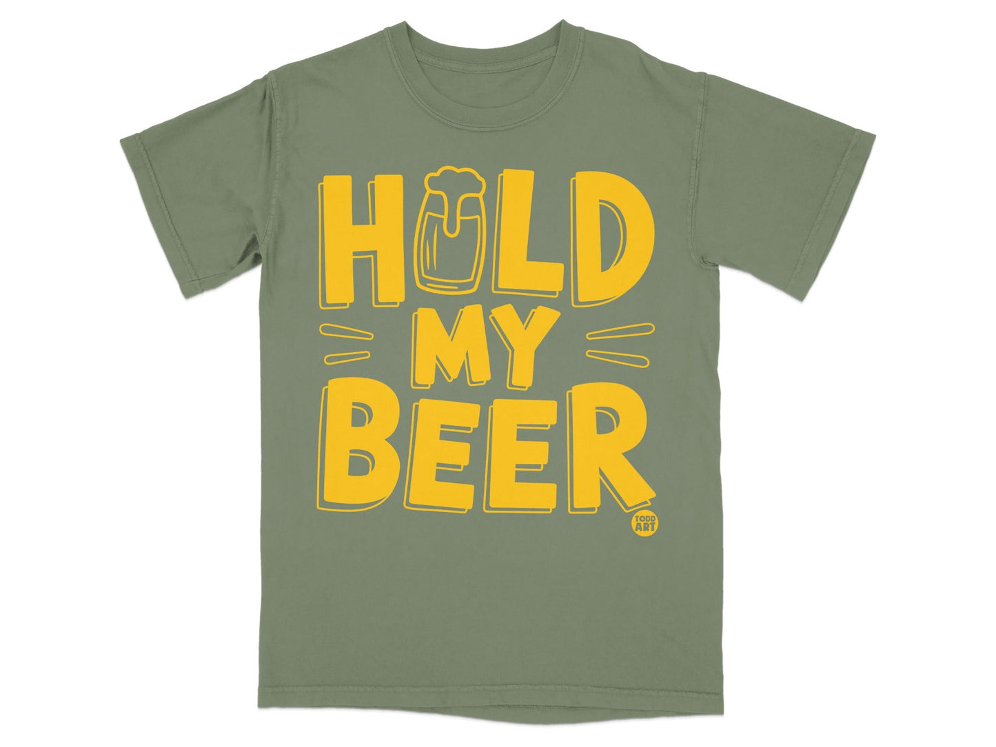 Hold My Beer Graphic Tee in Yellow Casual T-Shirt