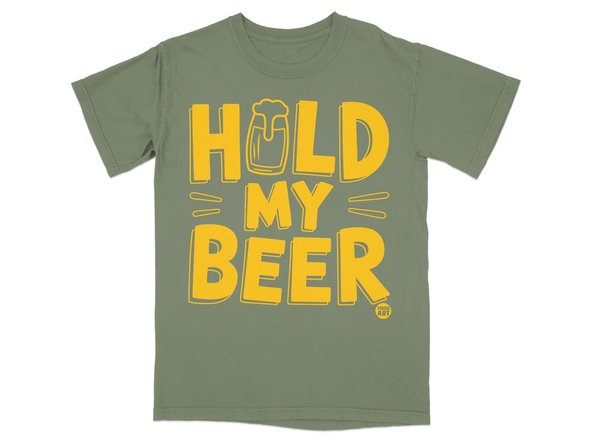 Hold My Beer Graphic Tee in Yellow Casual T-Shirt