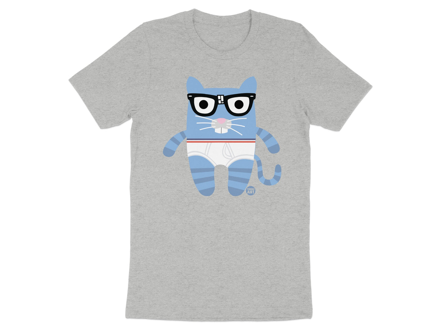 Cool Cat Design T-Shirt with Glasses Graphic