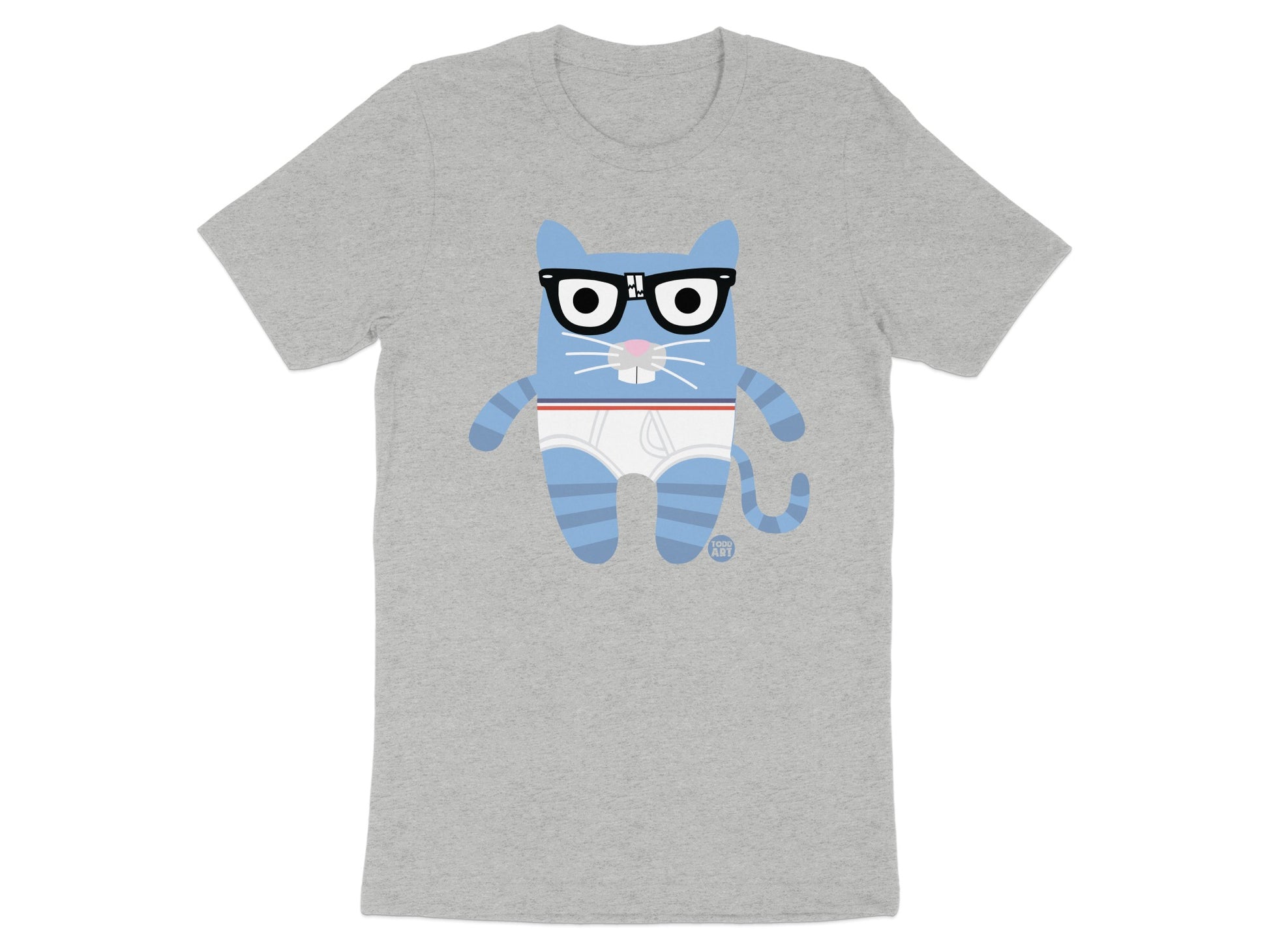 Cool Cat Design T-Shirt with Glasses Graphic