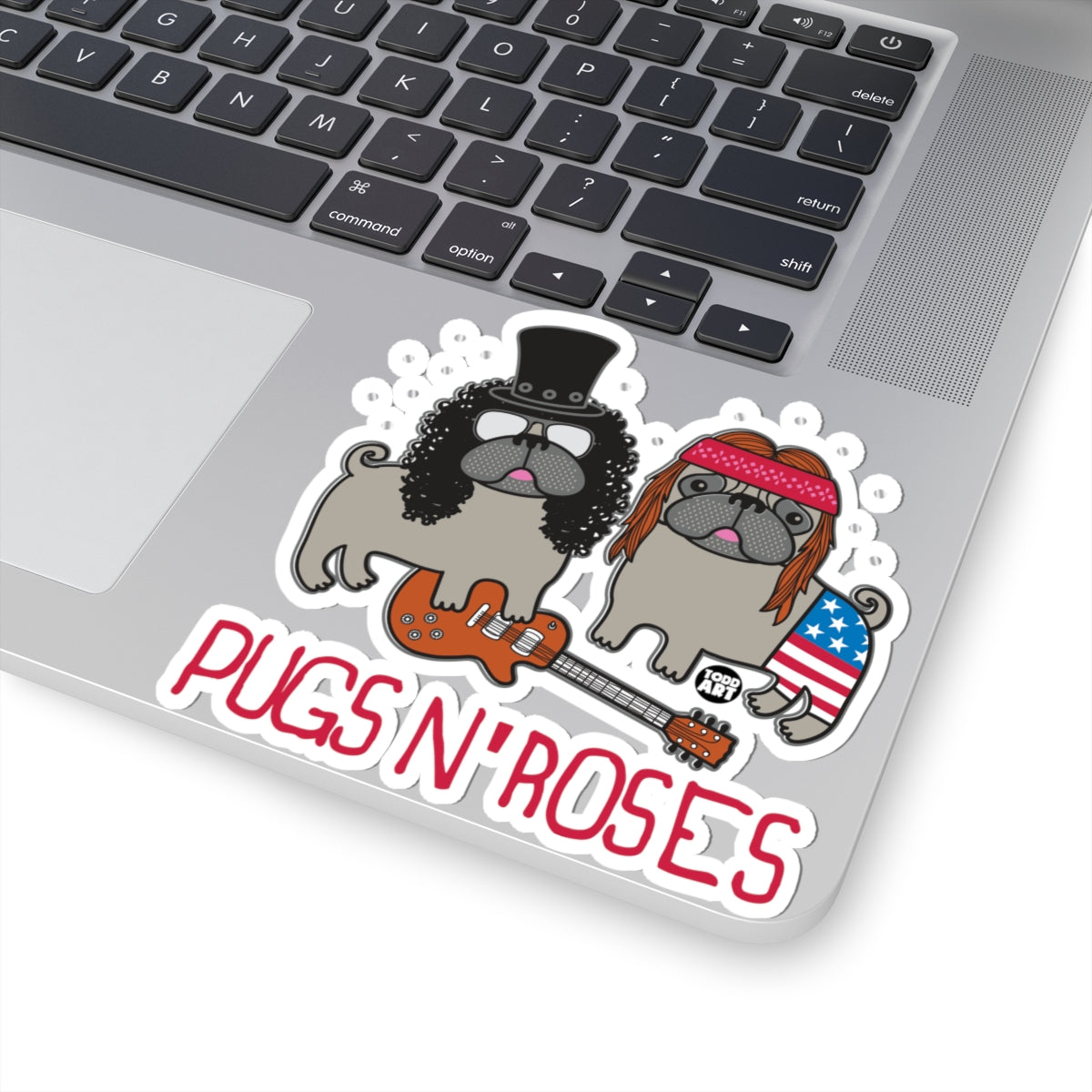 Pugs N' Roses Todd Art Sticker