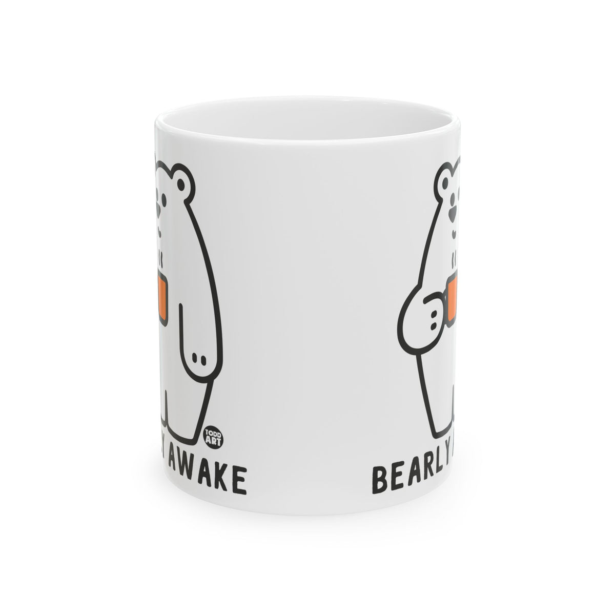 Sleepy Bear Holding Mug Todd Art Mug
