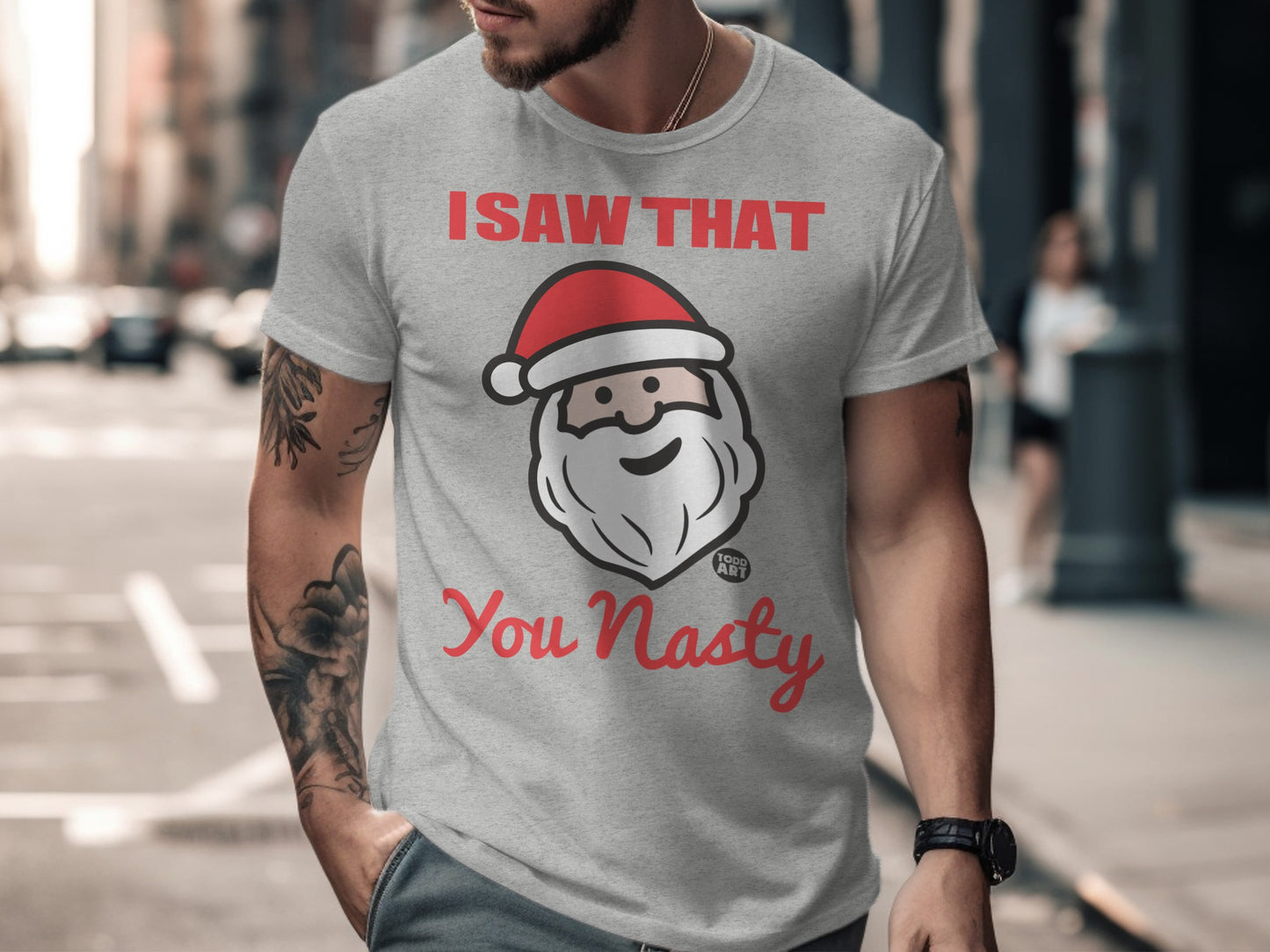 Funny Christmas Santa Claus I Saw That You Nasty Shirt