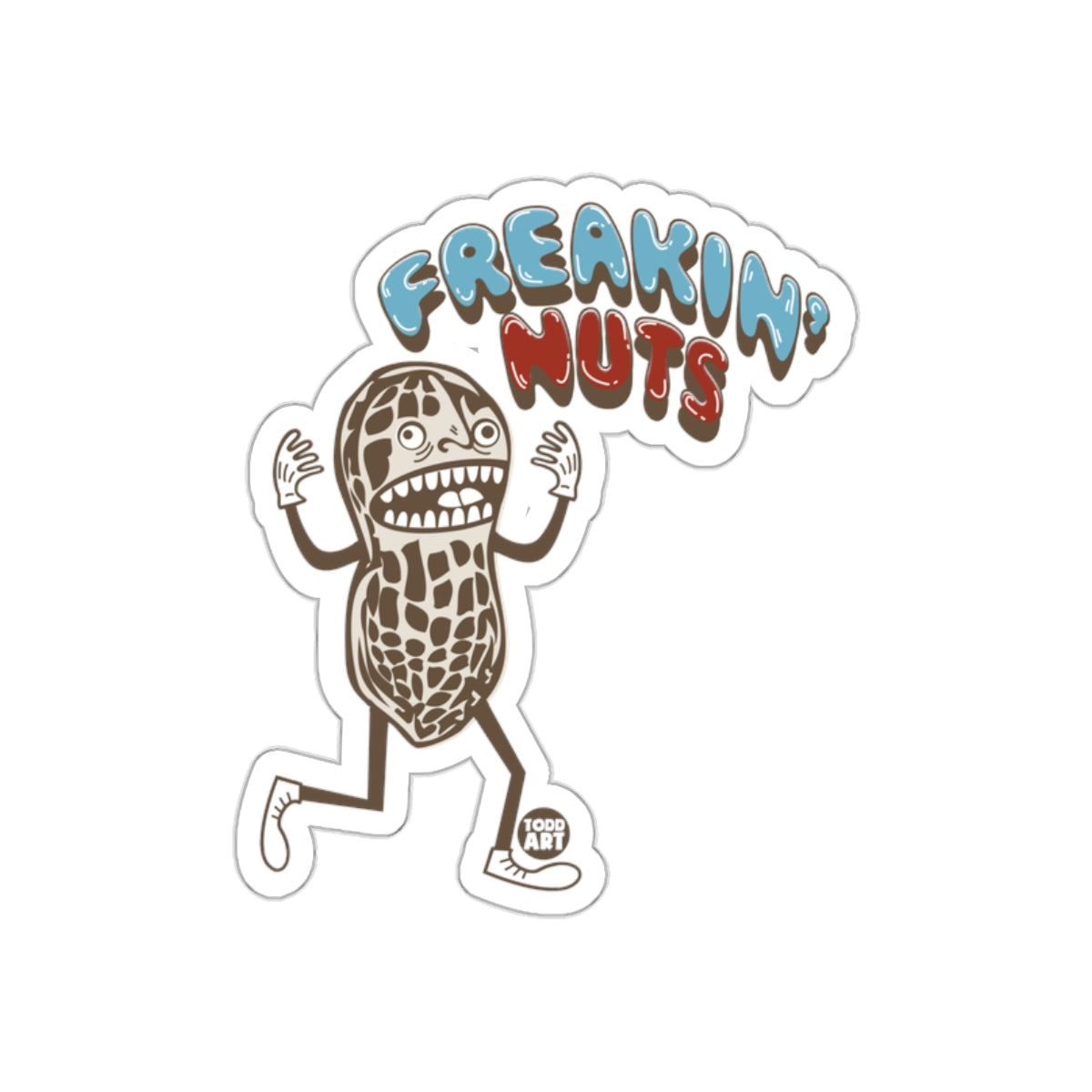 Freakin' Nuts Todd Art Sticker fun and quirky design