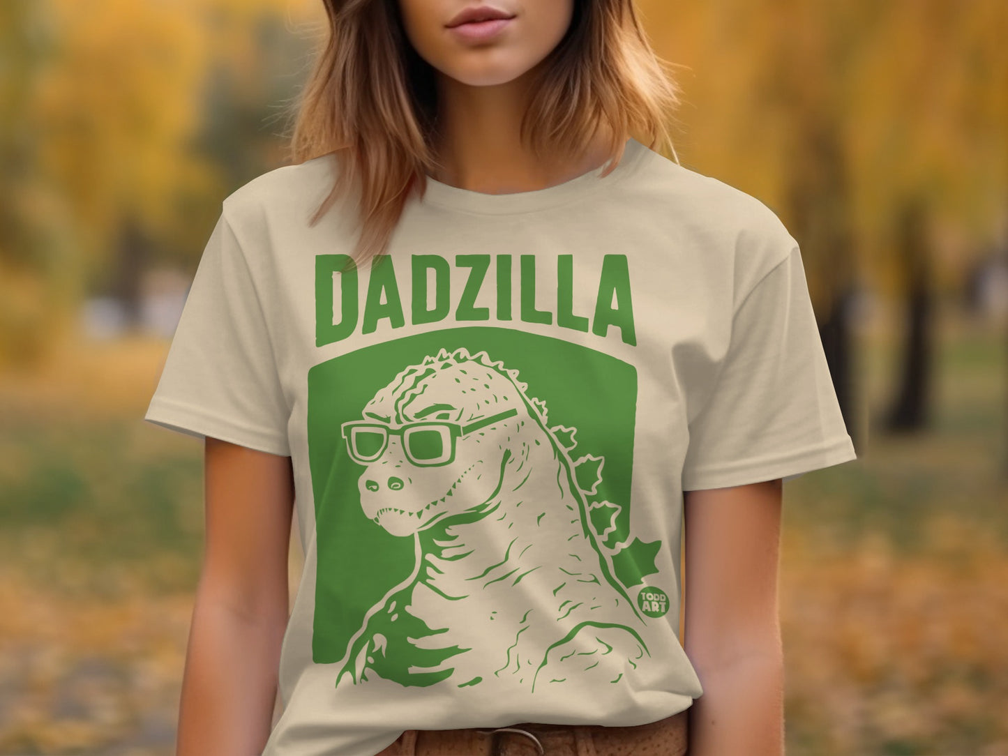 Dadzilla Graphic Design Funny Dinosaur T-shirt for Adults