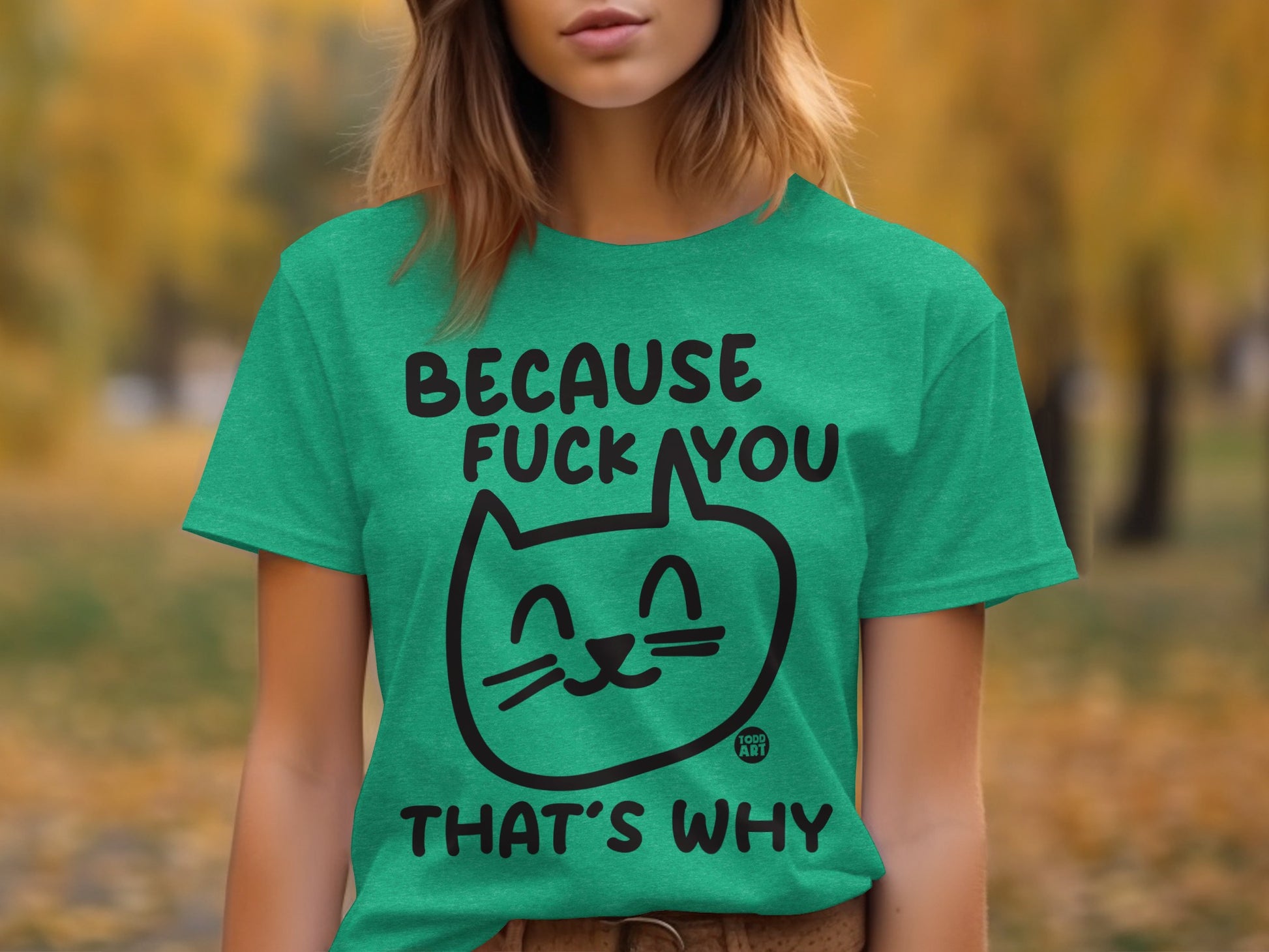 Because Fuck You That's Why Cat Graphic T-Shirt