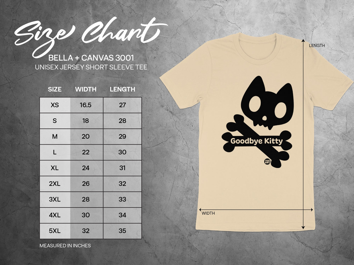 Goodbye Kitty Bella + Canvas 3001 Unisex Jersey Short Sleeve Tee