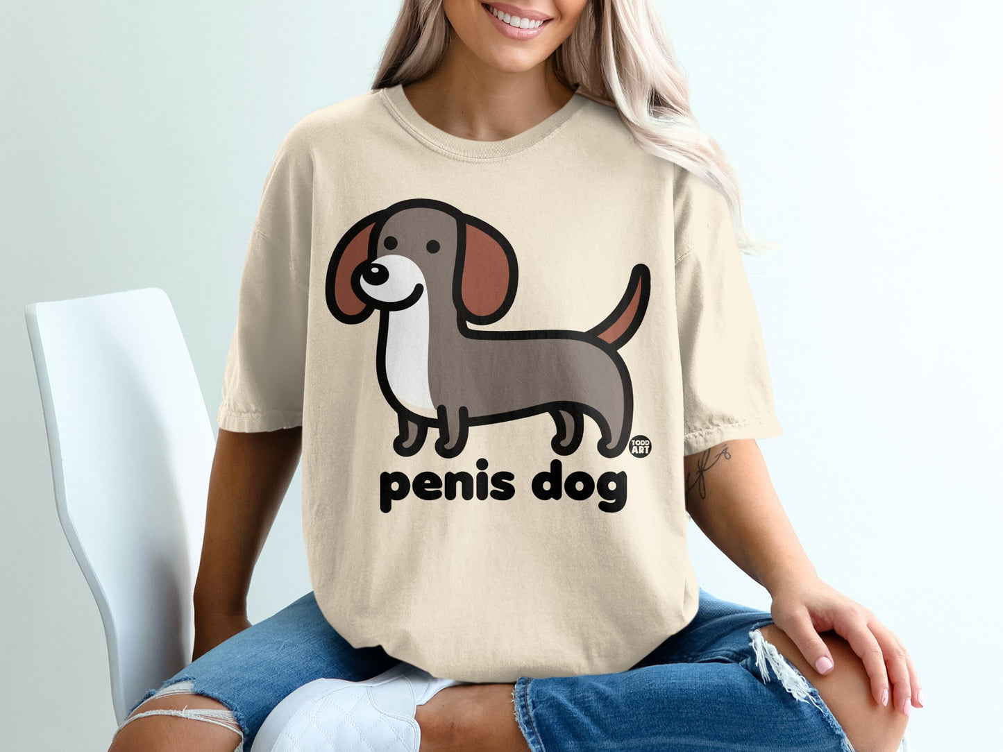 Funny Penis Dog Graphic Tee for Dog Lovers Apparel