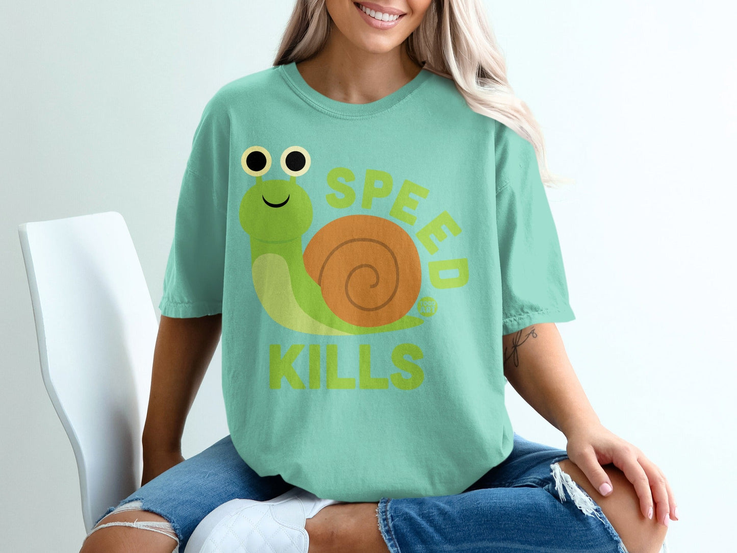Speed Kills Funny Snail Graphic T-Shirt