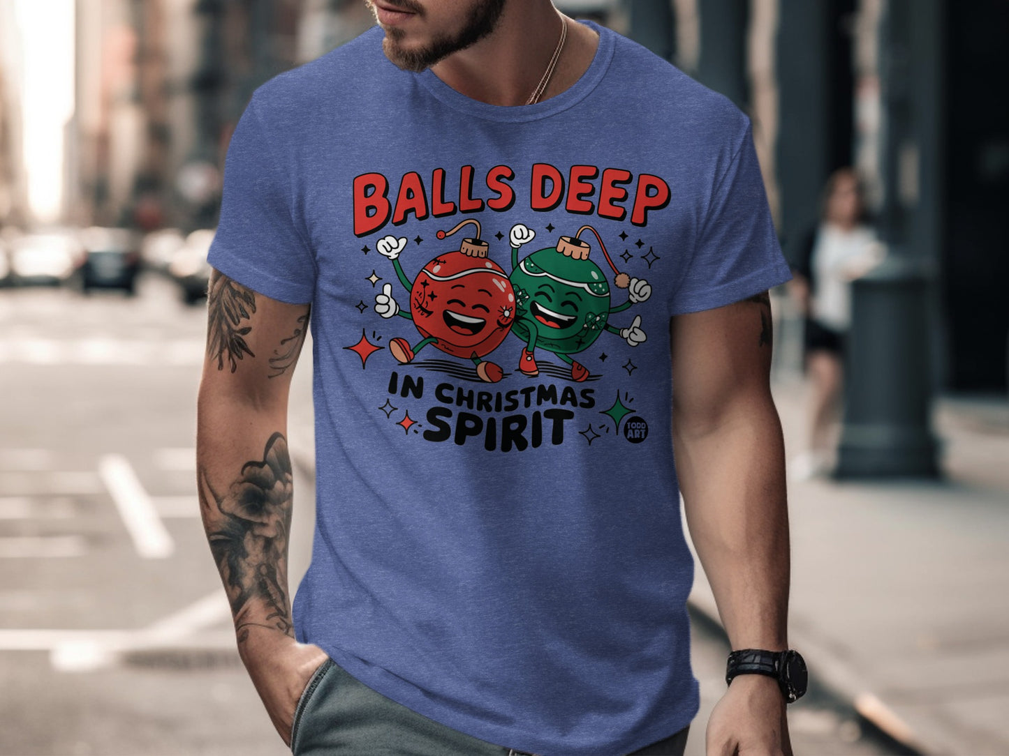 Balls Deep In Christmas Spirit Graphic Tee