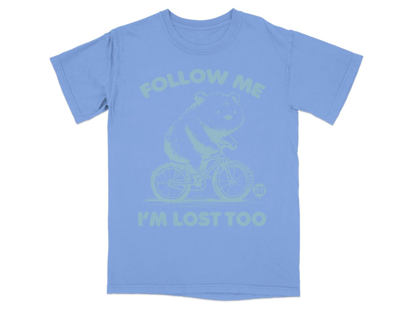 Follow Me I'm Lost Too Bear on Bicycle T-shirt