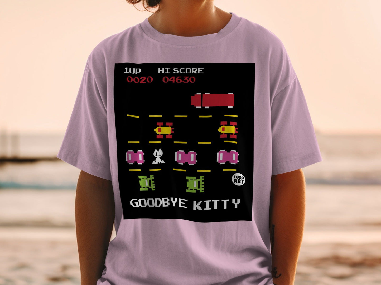 Goodbye Kitty Arcade Game High Score Graphic Shirt