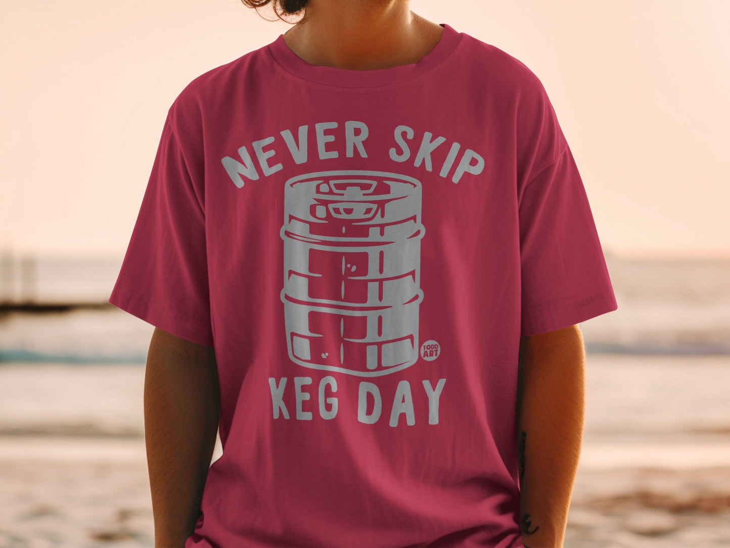 Never Skip Keg Day Graphic T-shirt for Beer Lovers