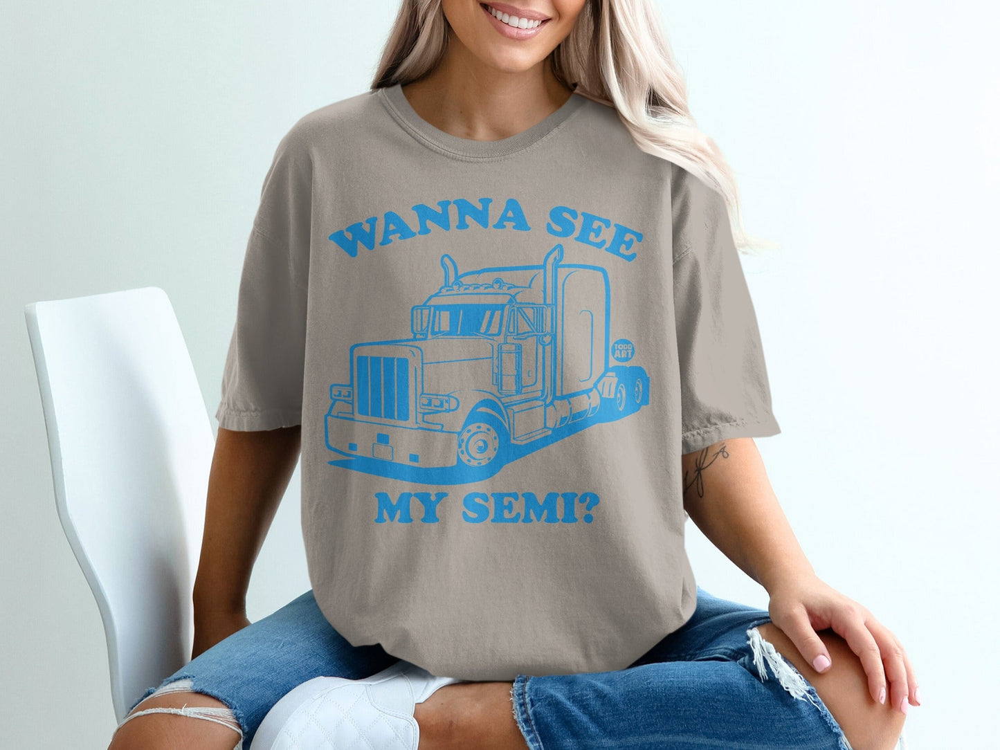 Wanna See My Semi Graphic Tee Truck Lover Shirt