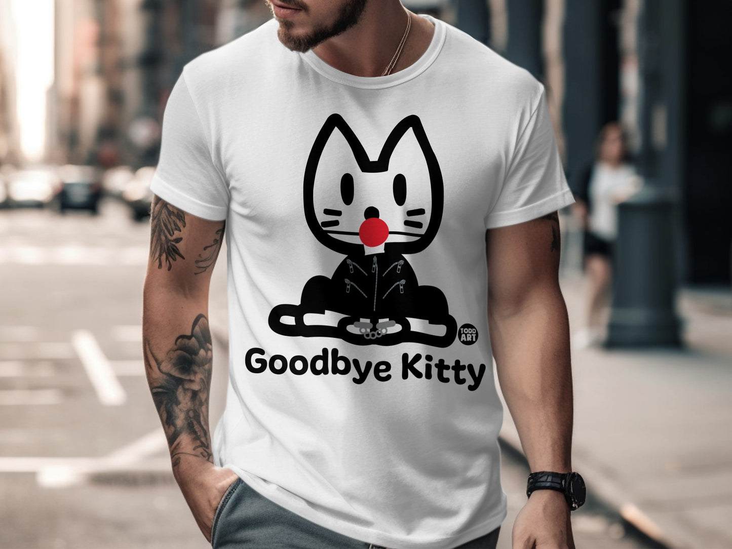 Goodbye Kitty Graphic Funny T-Shirt for Casual Wear