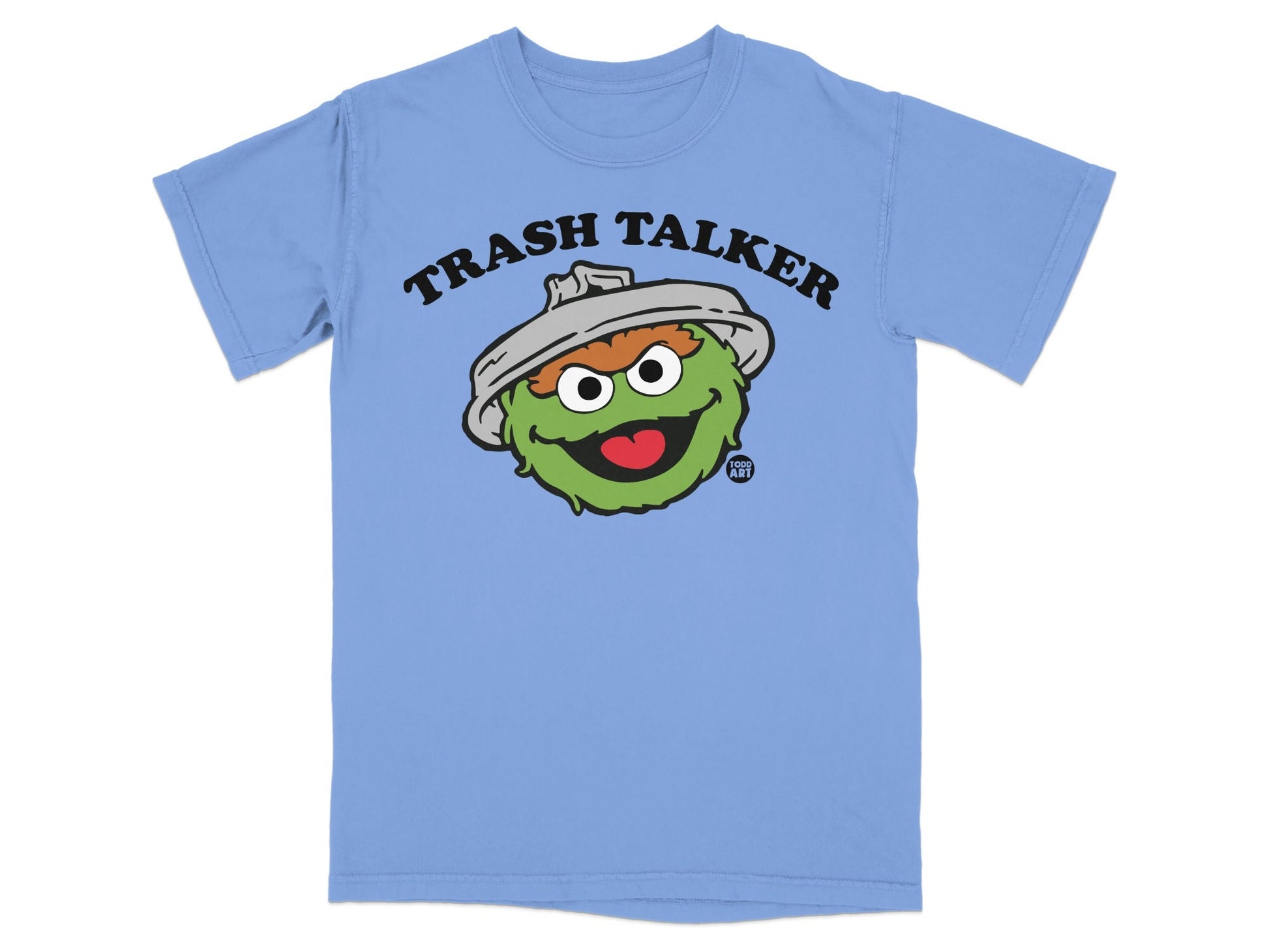 Oscar the Grouch from Sesame Street with "Trash Talker" text.