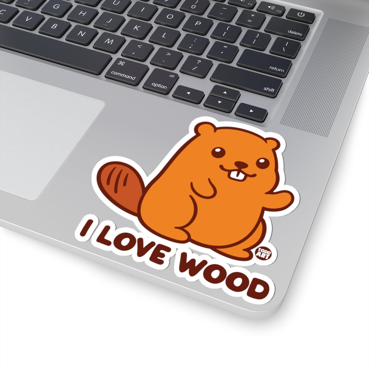 Happy BeaverTodd Art Sticker