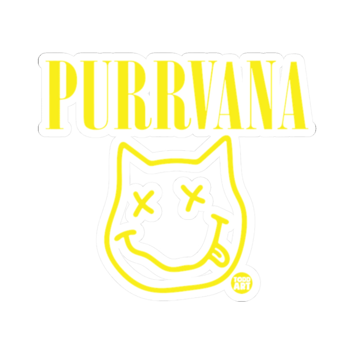 Purrvana Todd Art Sticker