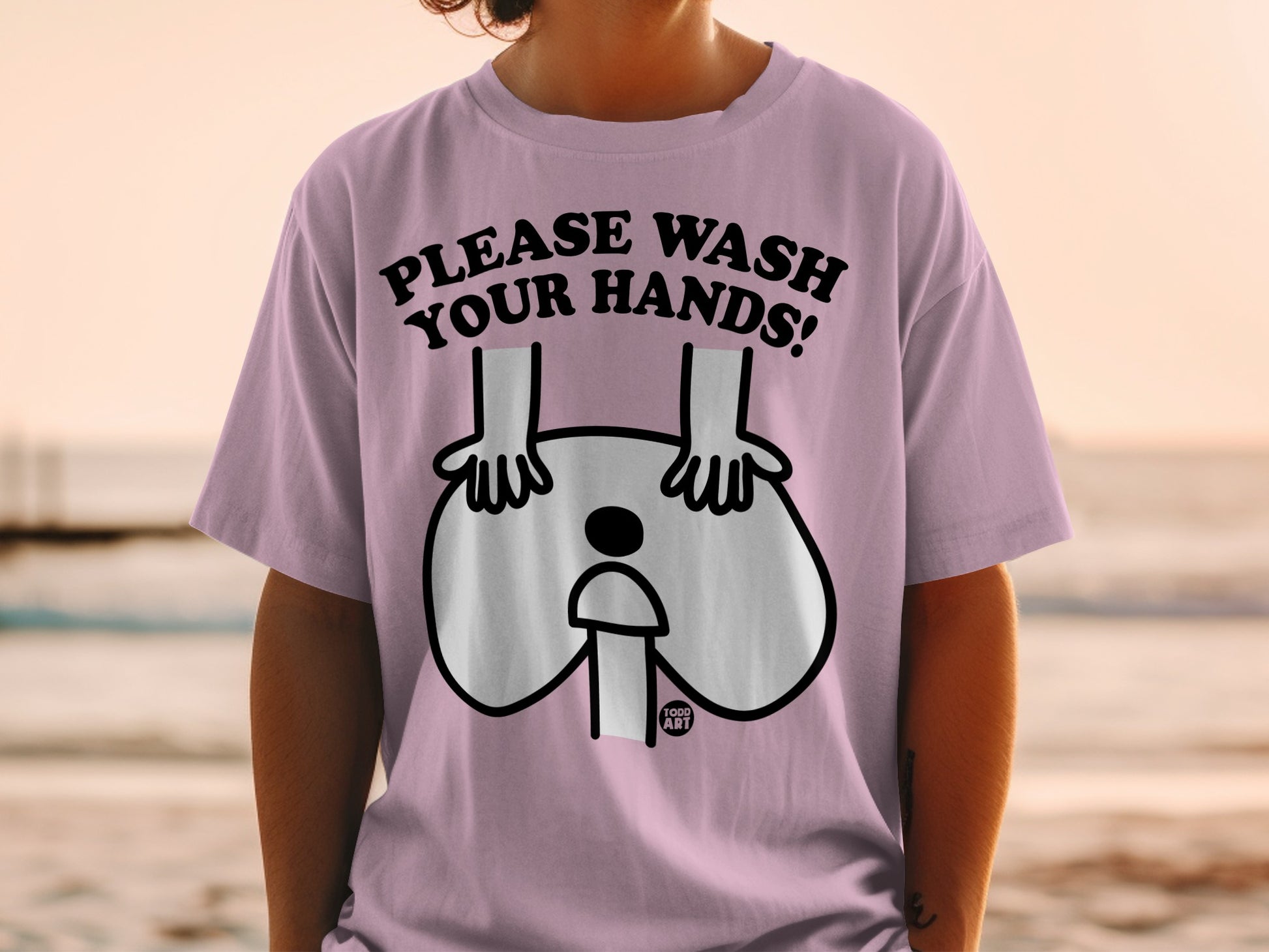 Lilac Please Wash Your Hands Funny Graphic product type