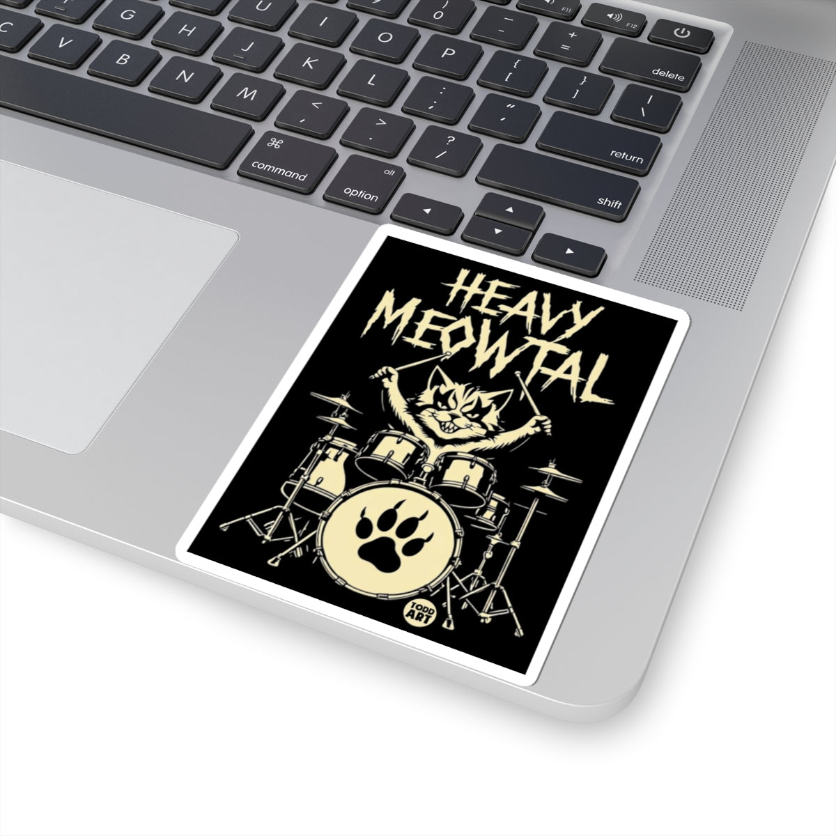 Drum CatTodd Art Sticker