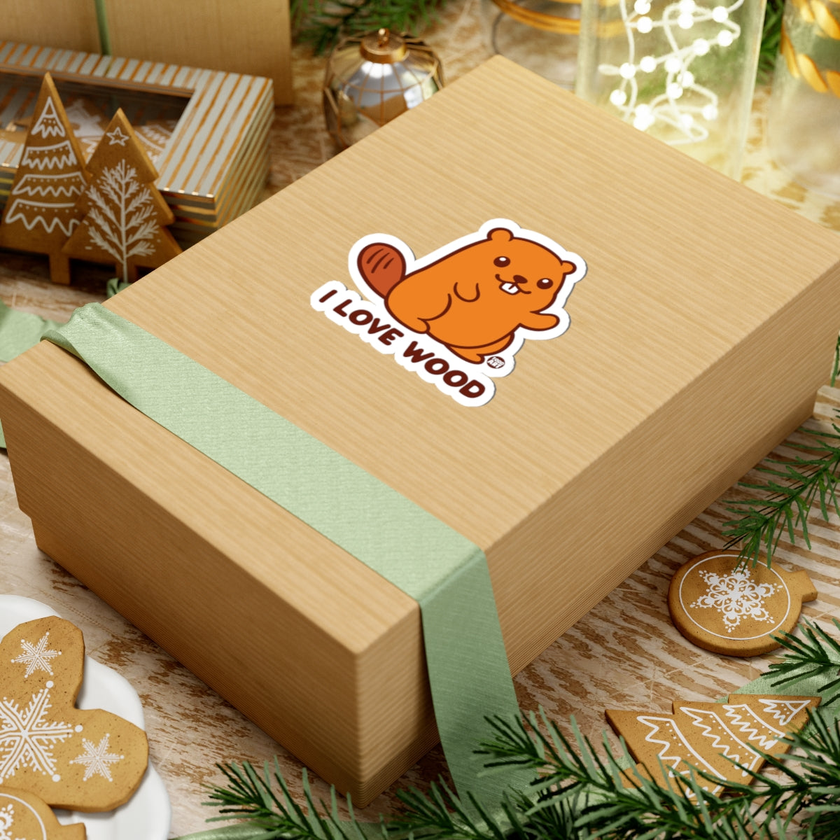 Happy BeaverTodd Art Sticker