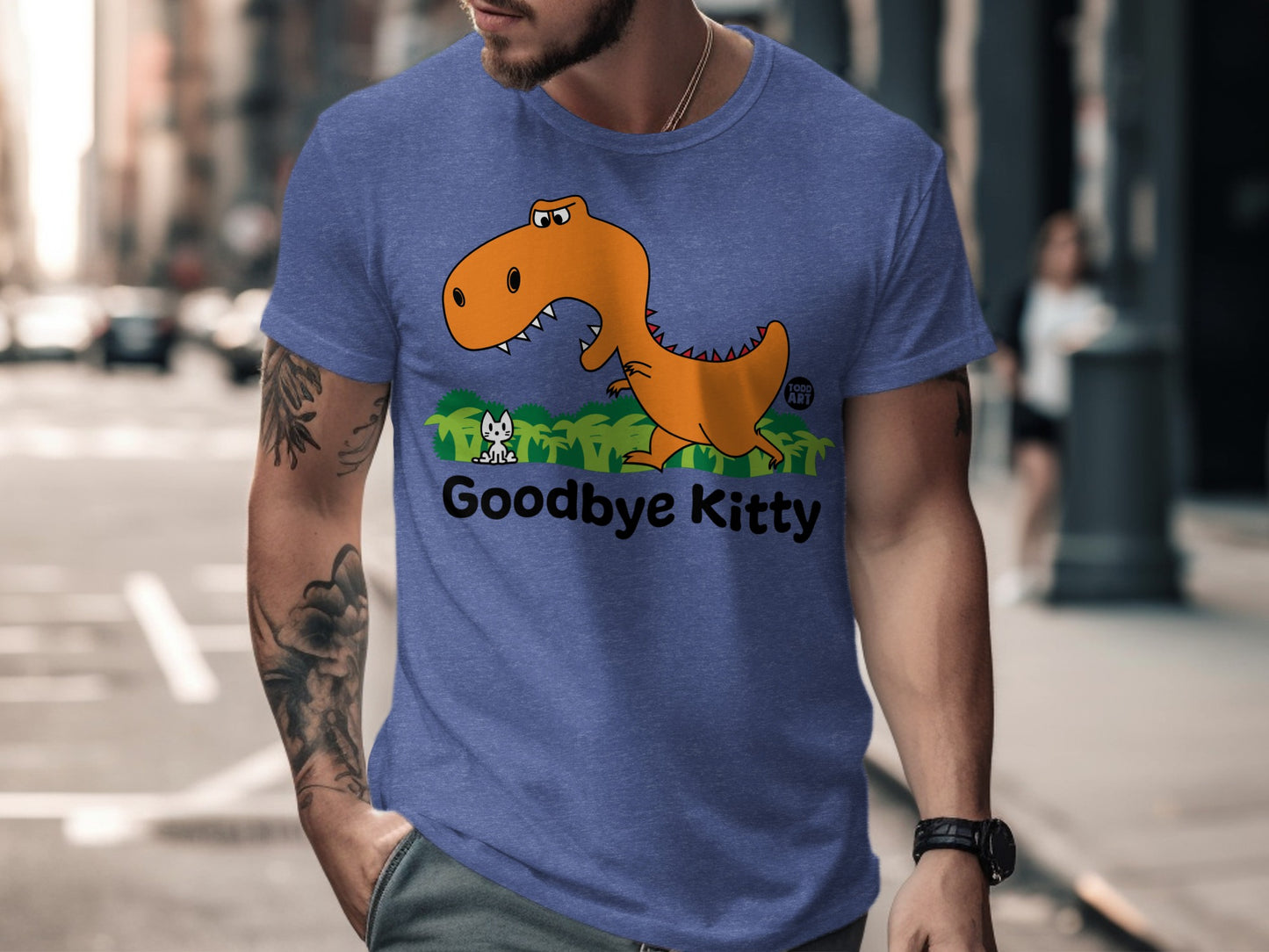Goodbye Kitty Dinosaur Graphic Unisex T-Shirt Product