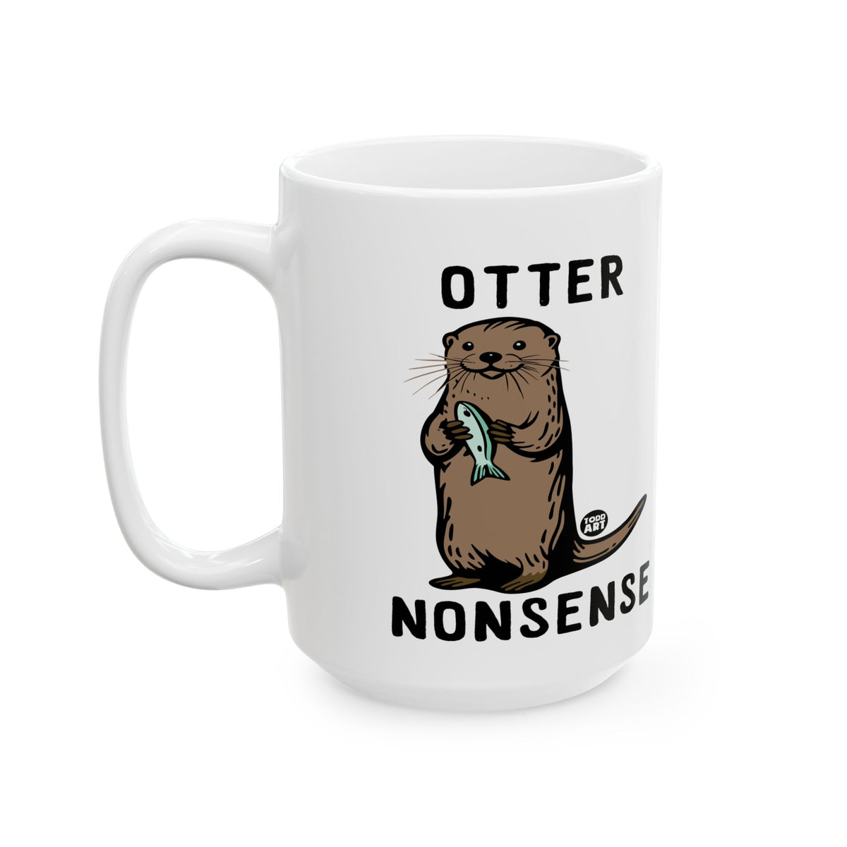 Silly Otter With Fish Todd Art Mug