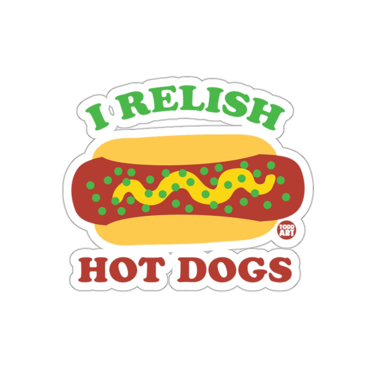 I Relish Hot Dogs Fun Food-Themed Sticker Product
