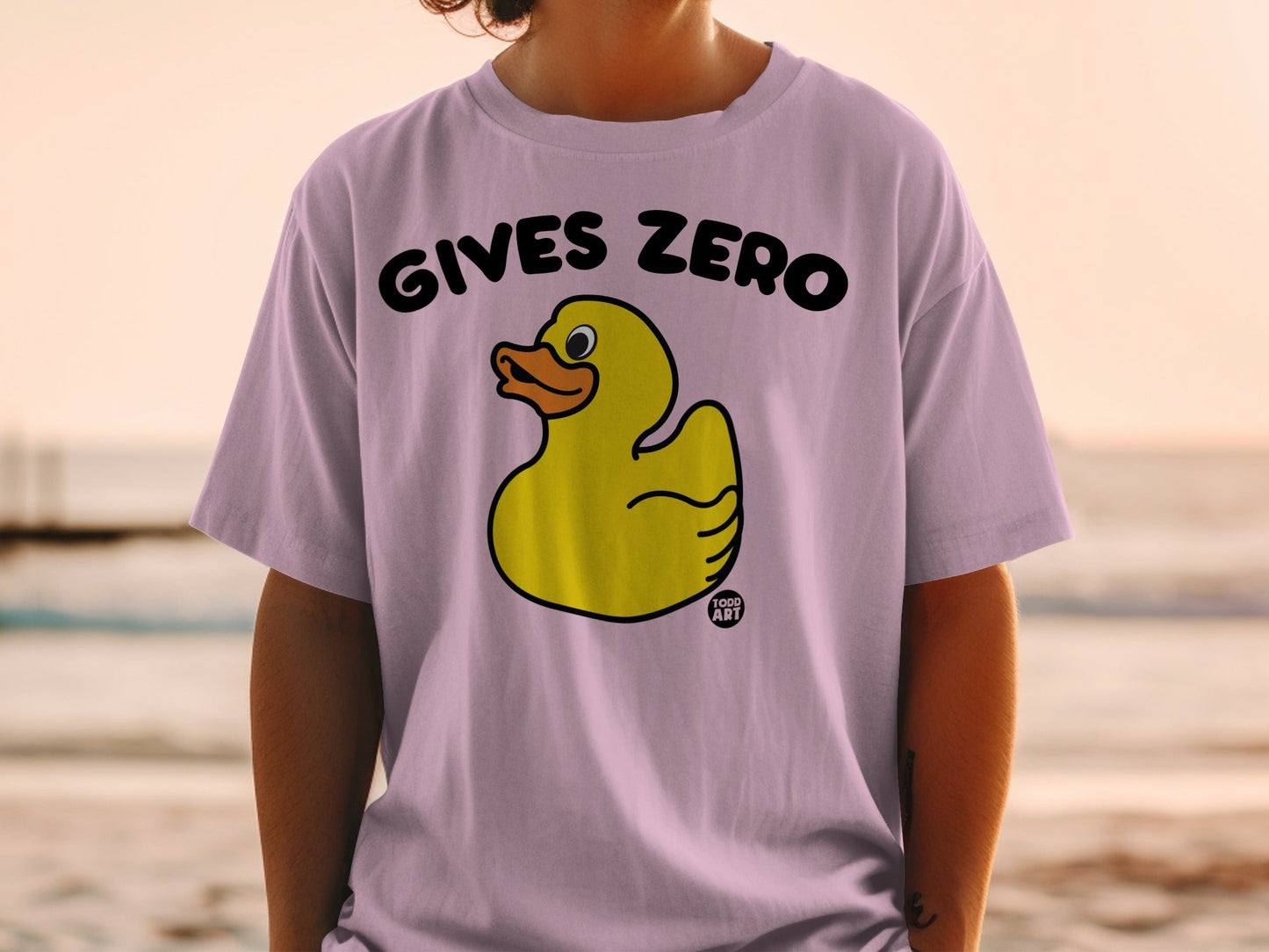 Gives Zero Duck Graphic Humor Shirt for Fun Style