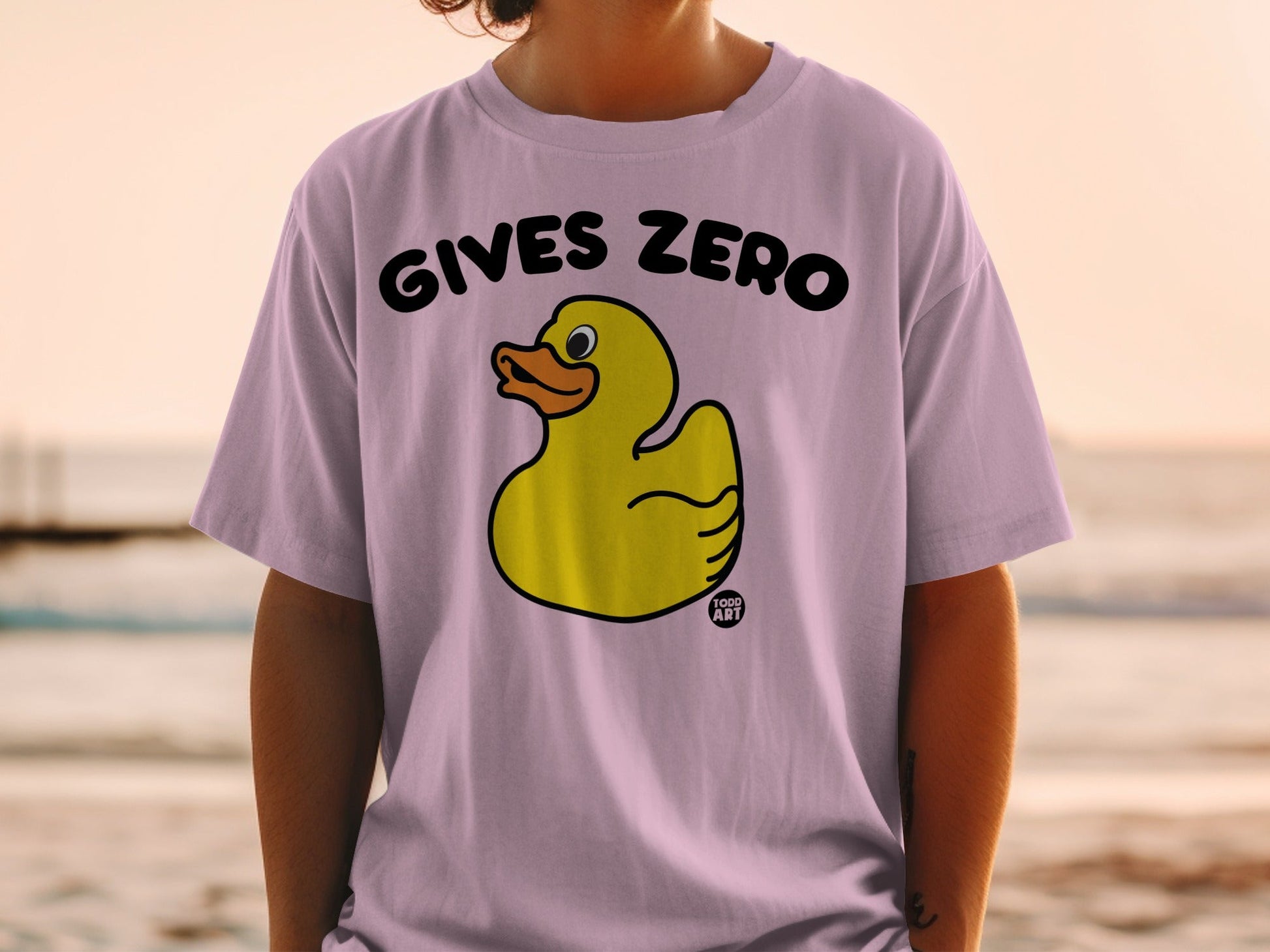 Gives Zero Duck Graphic Humor Shirt for Fun Style