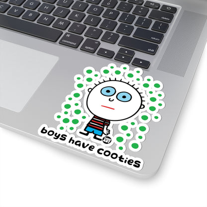 Green Alien Boy Loves Cookies Todd Art Sticker